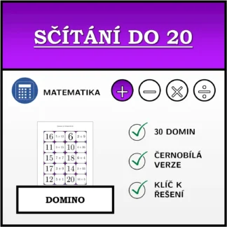 Domino: Sčítání do 20