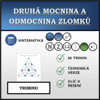 Trimino: Druhá mocnina a odmocnina zlomků