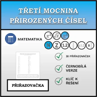 Přiřazovačka: Třetí mocnina přirozených čísel