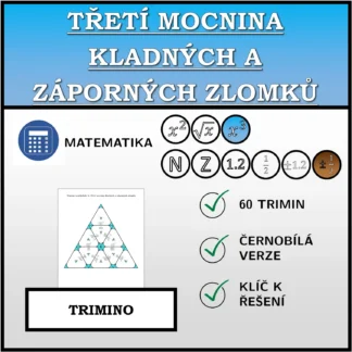 Trimino: Třetí mocnina kladných a záporných zlomků