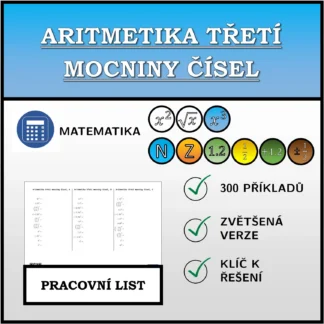 Pracovní list: Aritmetika třetí mocniny čísel