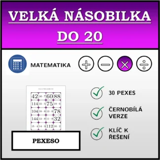 Pexeso: Velká násobilka do 20