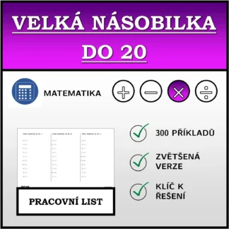 Pracovní list: Velká násobilka do 20