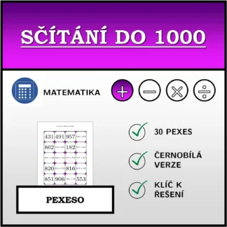 Pexeso: Sčítání do 1000
