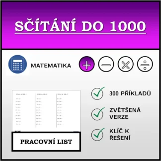 Pracovní list: Sčítání do 1000