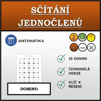 Domino: Sčítání jednočlenů