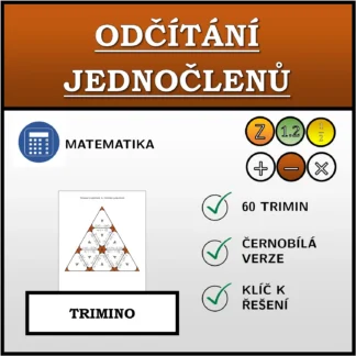 Trimino: Odčítání jednočlenů