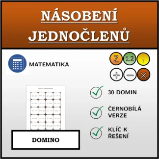 Domino: Násobení jednočlenů