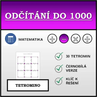 Tetromino: Odčítání do 1000