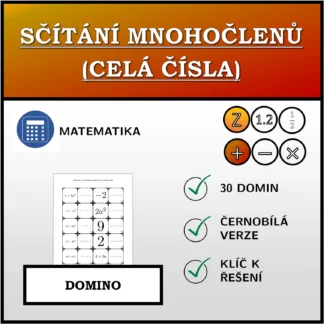 Domino: Sčítání mnohočlenů (celá čísla)