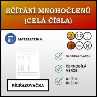 Přiřazovačka: Sčítání mnohočlenů (celá čísla)