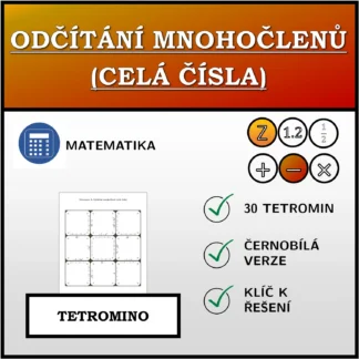 Tetromino: Odčítání mnohočlenů (celá čísla)