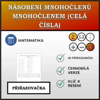 Přiřazovačka: Násobení mnohočlenů mnohočlenem (celá čísla)