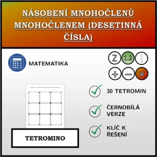 Tetromino: Násobení mnohočlenů mnohočlenem (desetinná čísla)