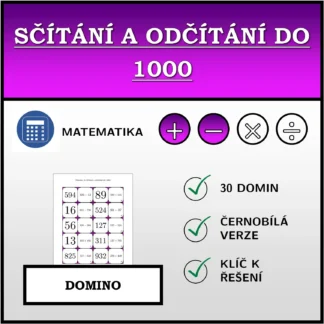 Domino: Sčítání a odčítání do 1000