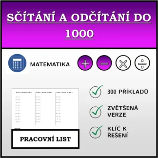 Pracovní list: Sčítání a odčítání do 1000