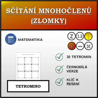 Tetromino: Sčítání mnohočlenů (zlomky)