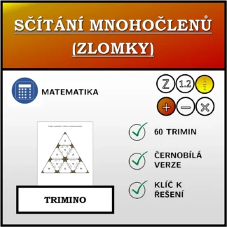 Trimino: Sčítání mnohočlenů (zlomky)