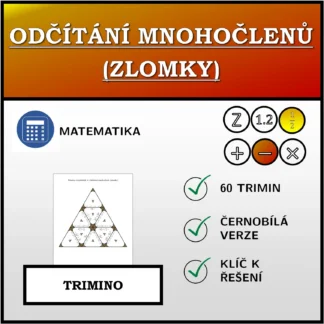 Trimino: Odčítání mnohočlenů (zlomky)