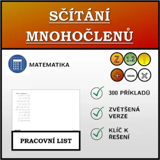 Pracovní list: Sčítání mnohočlenů