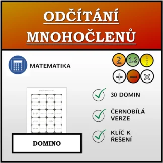 Domino: Odčítání mnohočlenů