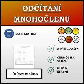Přiřazovačka: Odčítání mnohočlenů