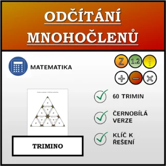 Trimino: Odčítání mnohočlenů