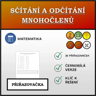 Přiřazovačka: Sčítání a odčítání mnohočlenů