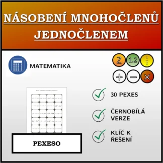 Pexeso: Násobení mnohočlenů jednočlenem