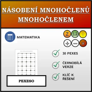 Pexeso: Násobení mnohočlenů mnohočlenem