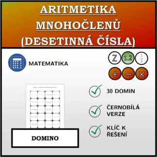 Domino: Aritmetika mnohočlenů (desetinná čísla)