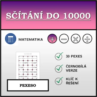 Pexeso: Sčítání do 10000