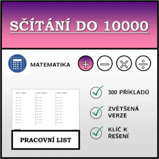 Pracovní list: Sčítání do 10000