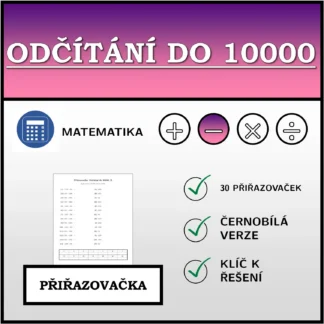 Přiřazovačka: Odčítání do 10000
