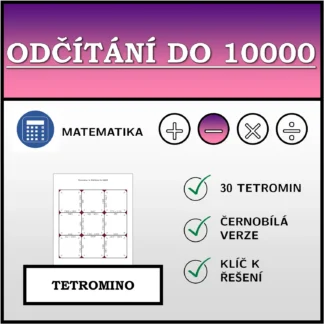 Tetromino: Odčítání do 10000