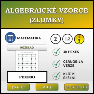 Pexeso: Algebraické vzorce (zlomky), rozklad