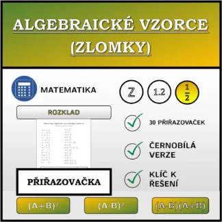 Přiřazovačka: Algebraické vzorce (zlomky), rozklad