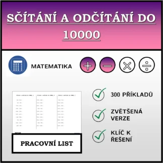 Pracovní list: Sčítání a odčítání do 10000