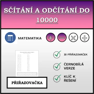 Přiřazovačka: Sčítání a odčítání do 10000
