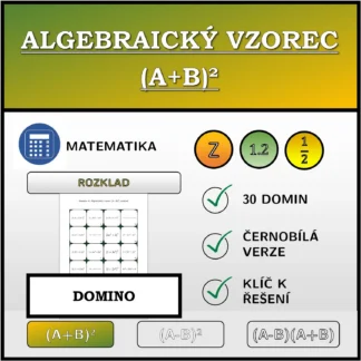 Domino: Algebraický vzorec (A+B)², rozklad