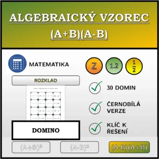 Domino: Algebraický vzorec (A+B)(A-B), rozklad