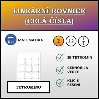 Tetromino: Lineární rovnice (celá čísla)