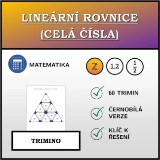 Trimino: Lineární rovnice (celá čísla)