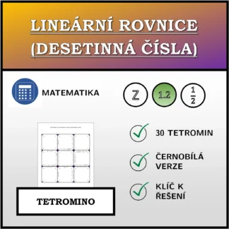 Tetromino: Lineární rovnice (desetinná čísla)