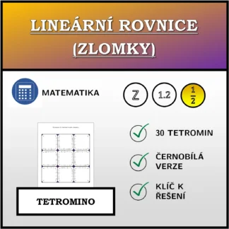 Tetromino: Lineární rovnice (zlomky)