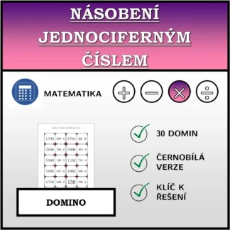 Domino: Násobení jednociferným číslem