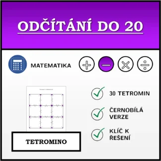 Tetromino: Odčítání do 20