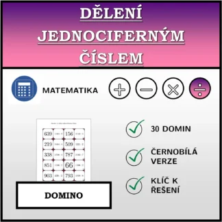 Domino: Dělení jednociferným číslem