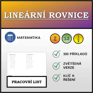 Pracovní list: Lineární rovnice
