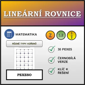 Pexeso: Lineární rovnice, různé typy kořenů